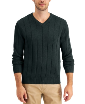 Club Room Men's V Neck Sweater Pine Grove Green Large