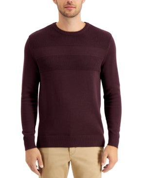 Club Room Men's Classic Fit Crewneck Pullover Sweater Maroon Red Small