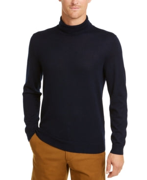 Club Room Men's Merino Turtleneck Navy Blue Medium