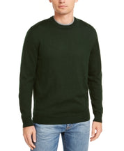 Club Room Mens Regular Fit Solid Crewneck Sweater Ivy League Green Medium