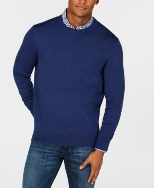 Club Room Mens Crewneck Sweater Blue Large