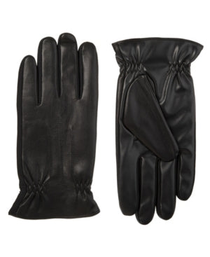 Isotoner Mens Black Slip on Insulated Winter Cold Weather Gloves Black Medium