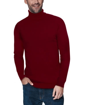 X-ray Mens Regular fit Turtleneck Turtleneck Sweater Medium Red Solid