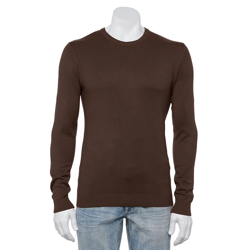 X-Ray Men's Basic Crewneck Pullover Sweater Dark Brown XL