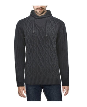 X-Ray Men's Shawl Neck Knit Sweater Black XXXL 3XL