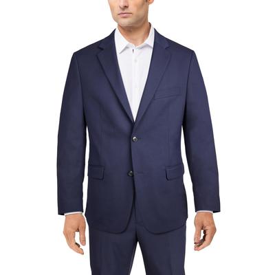 Alfani Mens Classic fit Suit Jacket Blazer 44 L Navy Blue Solid Stretch