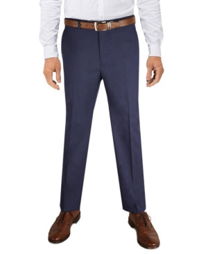 Alfani Mens Classic fit Dress Pants 32 / 34 Blue Solid Stretch