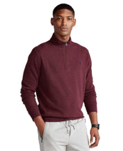 Polo Ralph Lauren Mens Jersey Quarter Zip Pullover Sweatshirt Red Heather 4XLT