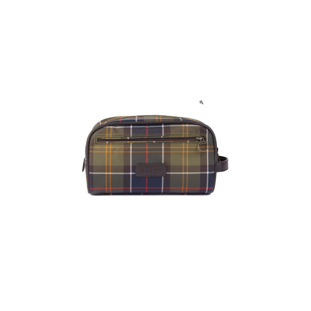 Barbour Mens Tartan Travel Bag Washbag Classic Travel Case