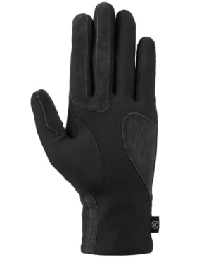 Isotoner Mens Heritage Suede Trimmed Gloves Black Medium Large