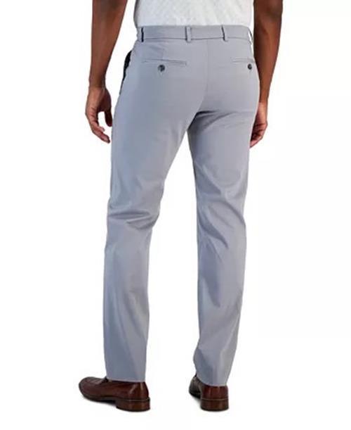 Perry Ellis Mens Slim fit Dress Pants 33 / 30 Light Grey Solid Stretch