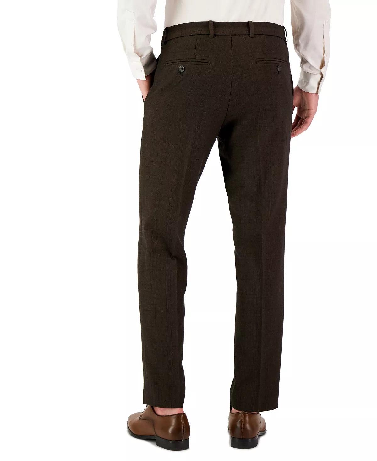 Perry Ellis Portfolio Men's Modern Fit Stretch Dress Pants Major Brown 36 x 32