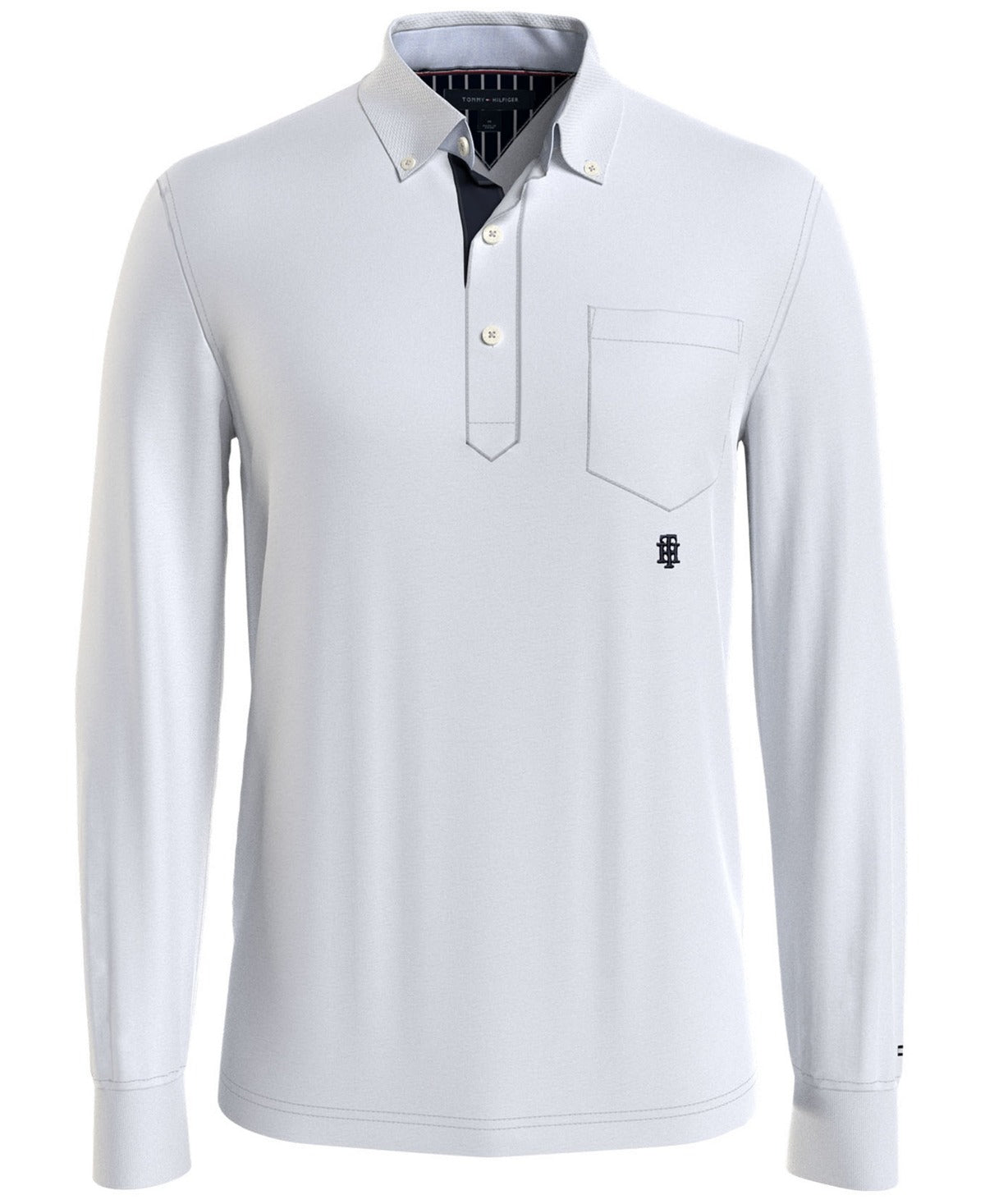 Tommy Hilfiger Men's Josie Long Sleeve Regular Fit Polo Shirt XXL White