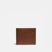 COACH Slim Bifold in Sport Calf Men's Wallet Saddle Leather Brown