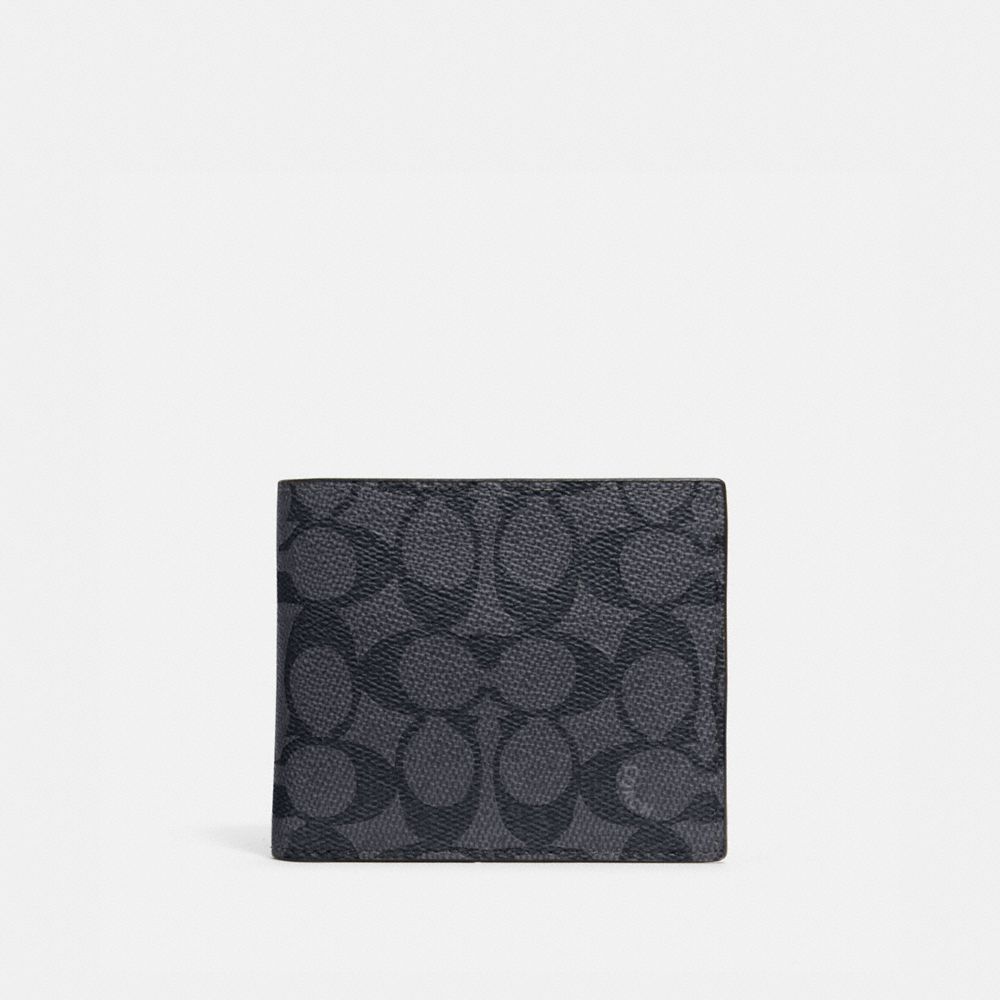COACH 3-in-1 in Signature Men's Handbags Charcoal/Black Canvas/Leather