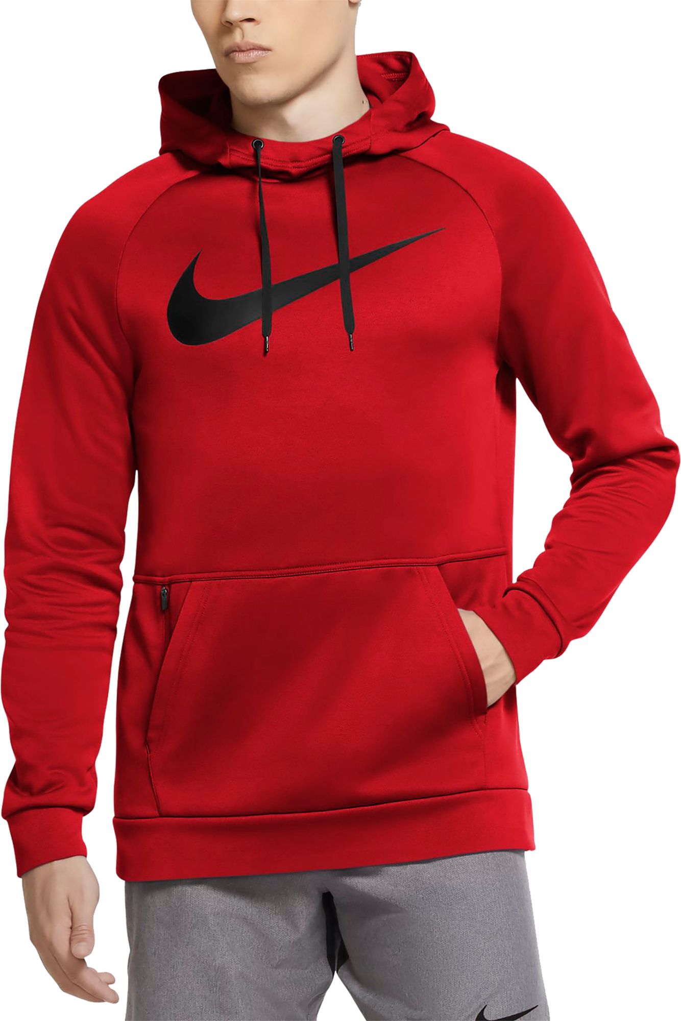 Nike Men's Thermal Dri fit Logo Hoodie Red/Black  Size Small