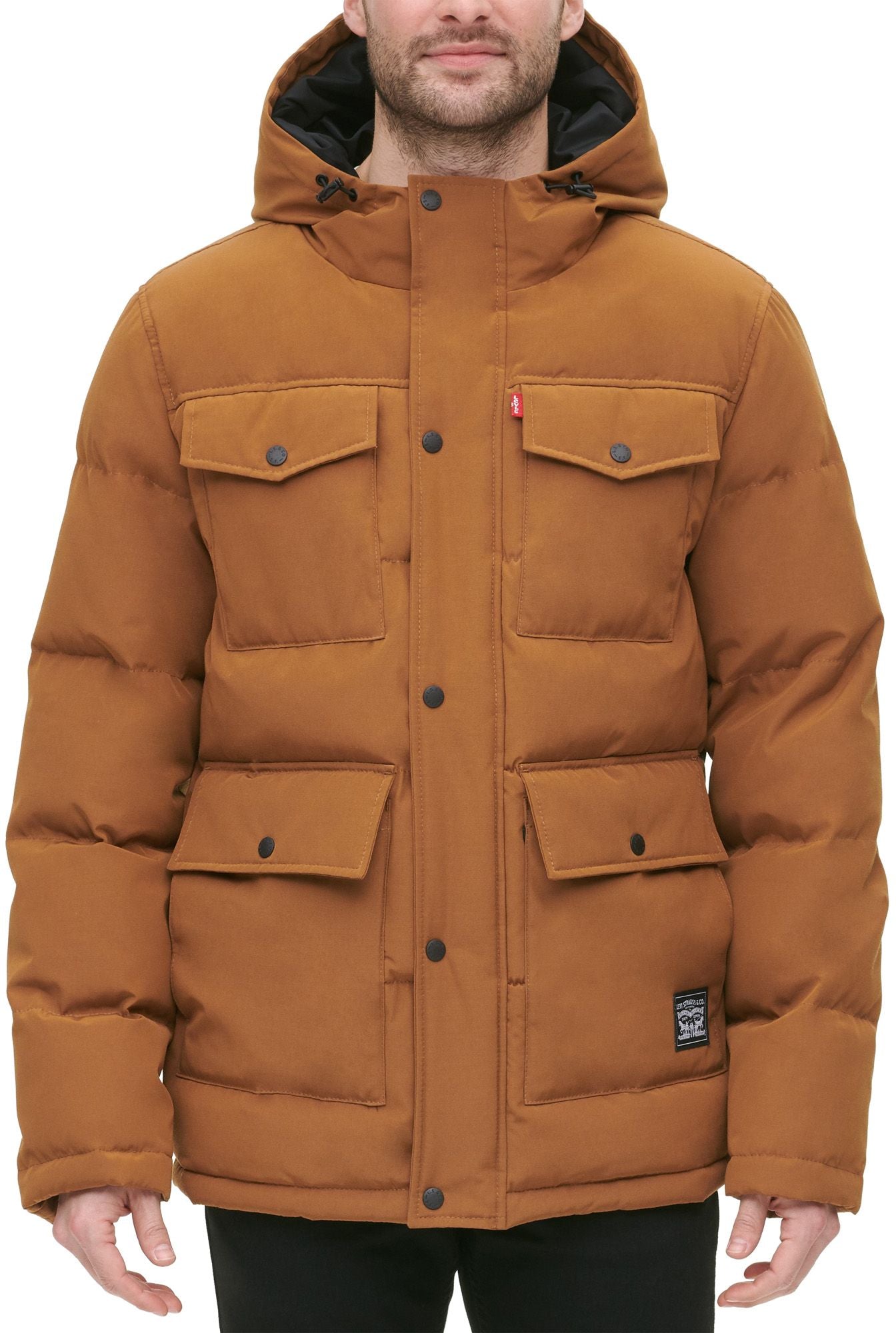 Levis Mens Quilted Worker Brown Jacket XLarge