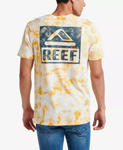 Reef Mens Wellie Cotton Tie Dye Logo T Shirt XL White