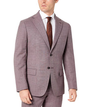 Tallia Men's Plaid Wool Blend Sportcoat Plum 38S