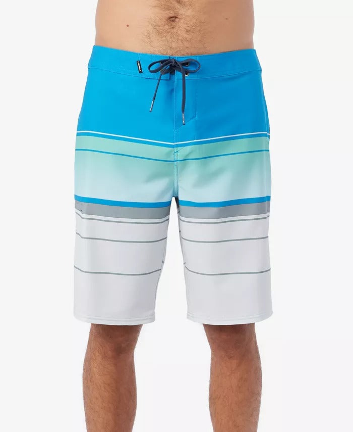 O'Neill Men's Hyper Freak Heat Stripe 21" Board Shorts Size 42 Blue Green