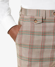 Tayion Mens Classic-Fit Wool Blend Brown Glen Plaid Pants 36 x 30