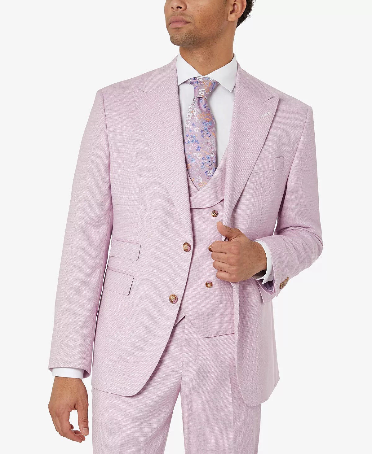 Tayion Collection Mens Pink Suit Jacket Size 46R