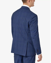 Sean John Mens Classic Fit Blue Plaid Suit Jacket 36R