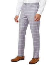 Sean John Mens Classic Fit Plaid Dress Pants Grey 40 x 30