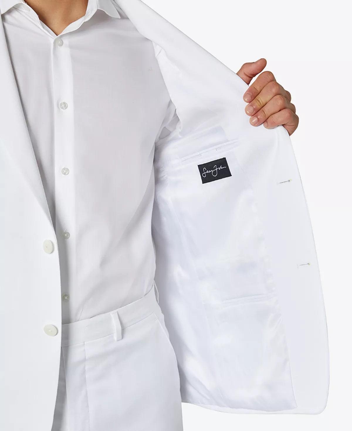 Sean John Mens Classic fit Suit Jacket Blazer 40 R White