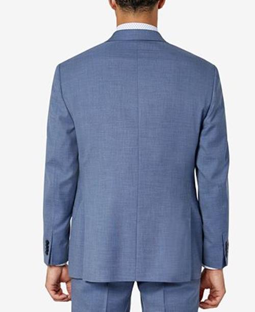 Sean John Mens Classic Fit Sport Coat Blazer Blue Solid 40S