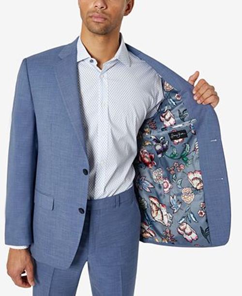 Sean John Men's Blue Solid Classic Fit Suit Jacket Blue 36S