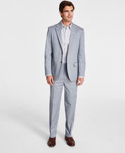 Nautica Men's Modern-Fit Stretch Cotton Solid Suit Grey 44L 38 x 32