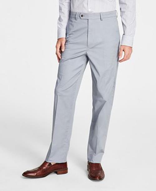 NAUTICA Men's Modern-Fit Stretch Cotton Solid Suit 40R / 34 x 32 Light Grey