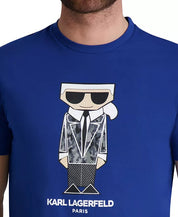KARL LAGERFELD PARIS Mens Slim-Fit Logo T Shirt XXL 2XL Blue