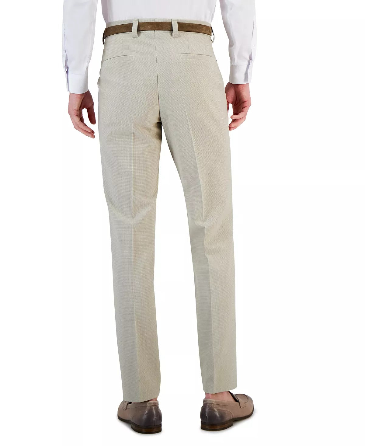 HUGO BOSS Men's Modern-Fit Superflex Tan Dress Pants 34 x 32 Beige Wool