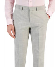 HUGO BOSS Mens Modern-Fit Light Grey Plaid Dress Pants Size 34