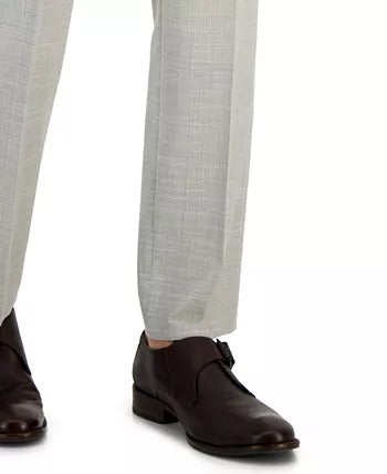 Hugo Boss Men's Modern-Fit Check-Print Superflex Dress Pants Size 36 Grey Plaid