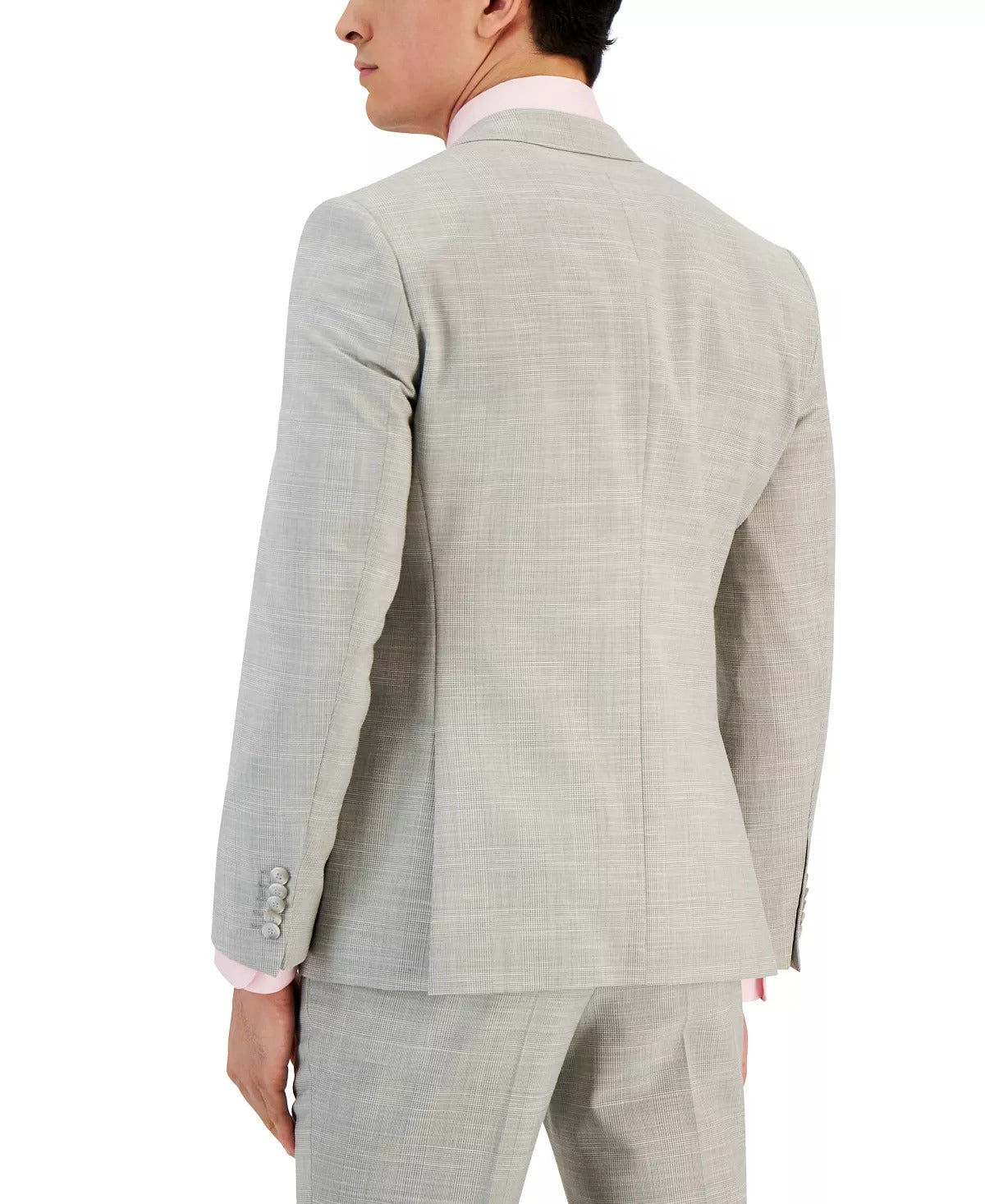 Hugo by Hugo Boss Men's Modern-Fit Check-Print Superflex Suit Jacket 40L Grey
