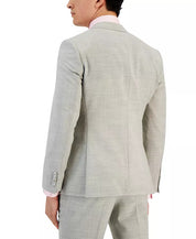 HUGO BOSS Mens Modern-Fit Light Grey Plaid Suit Jacket 44R Sport Coat