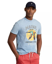 POLO RALPH LAUREN Men's Classic-Fit Jersey Graphic T Shirt Large Blue Maine