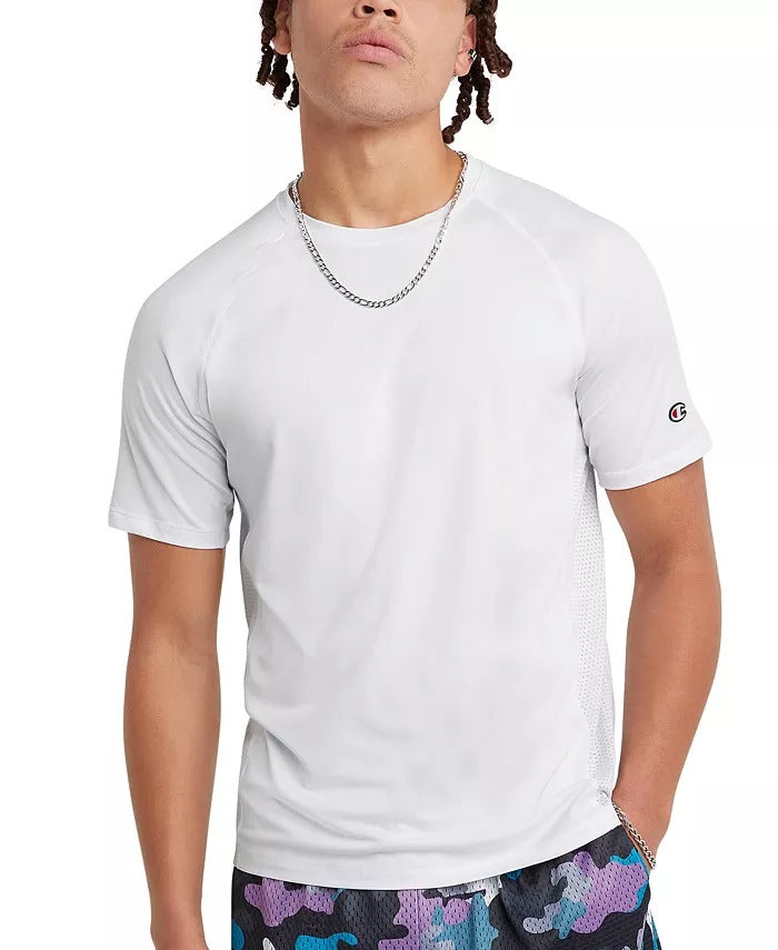 CHAMPION Men's Signature Back Mesh T Shirt Medium White
