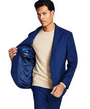 Kenneth Cole Mens Slim fit Suit Jacket Blazer 36 S Blue Solid Stretch
