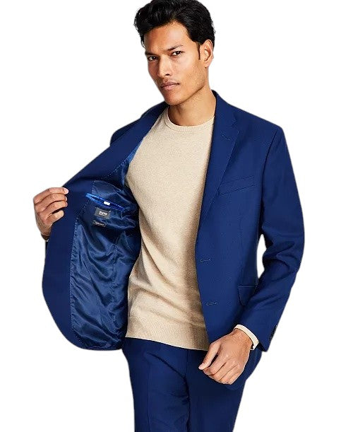 Kenneth Cole Mens Slim fit Suit Jacket Blazer 36 S Blue Solid Stretch