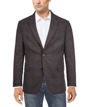 Tommy Hilfiger Mens Modern fit Sport Coat Blazer 40 S Grey Plaid