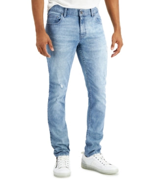 INC International Concepts Men's Skinny fit Jeans 40 / 32 Blue Solid