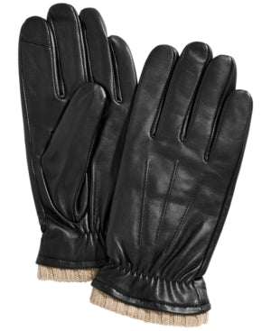 Club Room Men's Black Leather Gloves Small