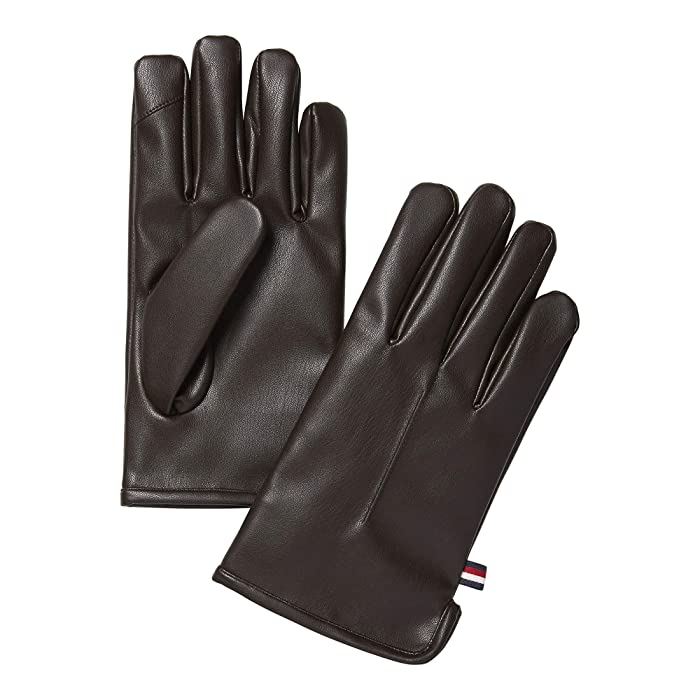 Tommy Hilfiger Mens Touchscreen Gloves Dark Brown XL