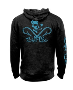 Salt Life Skulls & Hooks Hoodie Shirt  Gray Xxl