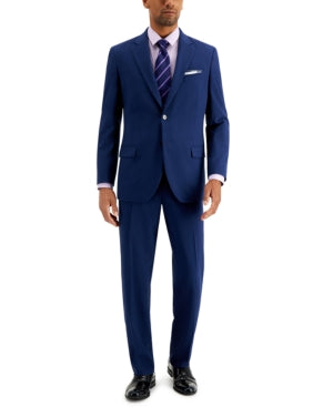 Nautica Mens Modern fit 2 Piece Suit 50 R / 44 Waist Blue Solid Stretch