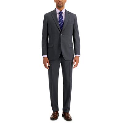 Nautica Mens Modern fit 2 Piece Suit 40 L / 34 Waist Charcoal Grey Solid Stretch